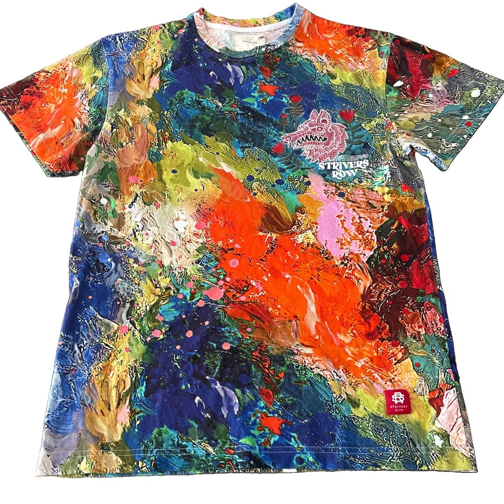 Strivers Row Mens M T-Shirt Multicolor Cotton Crew Neck Short Sleeve tee artsy